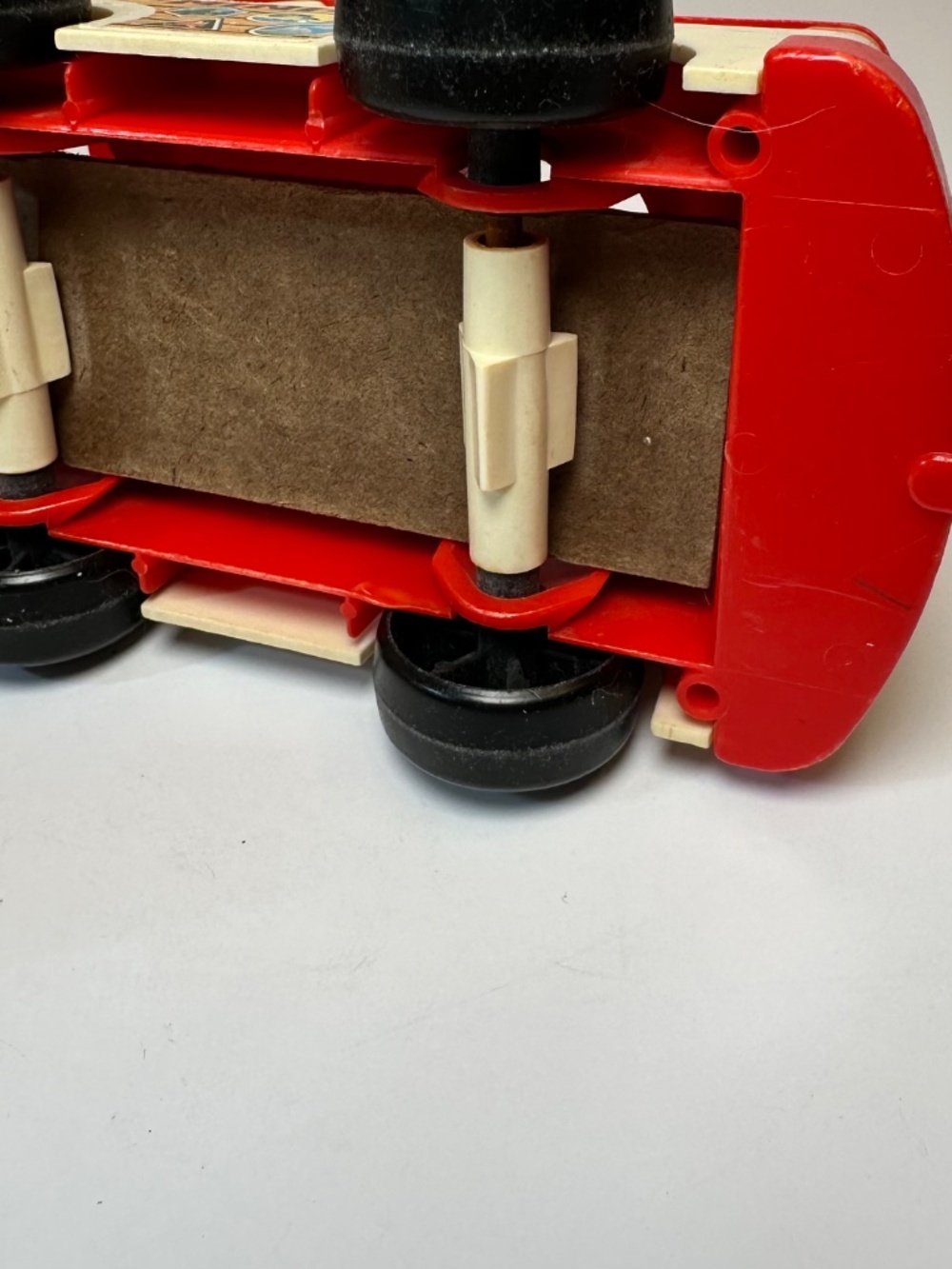 Vintage Fisher Price Mini Bus FP-141 1969 Little People Toy Red White USA - Picture 9 of 11